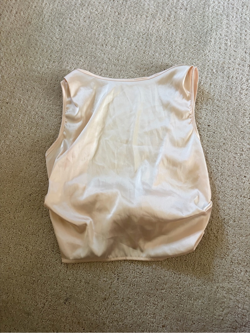 Women’s Sleeveless Satin Backless Top — Blush Pink